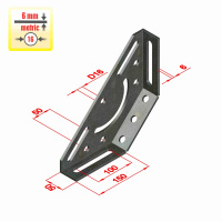 Rohový úhelník 250×250×50 – příslušenství pro 3D svařovací stoly S16